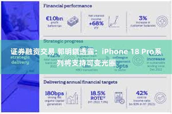 证券融资交易 郭明錤透露：iPhone 18 Pro系列将支持可变光圈