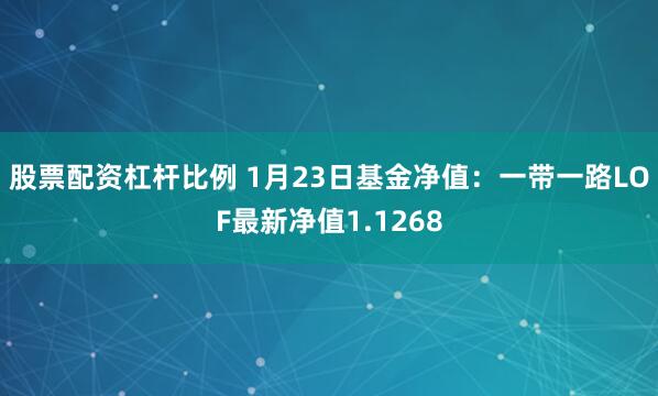 股票配资杠杆比例 1月23日基金净值：一带一路LOF最新净值1.1268